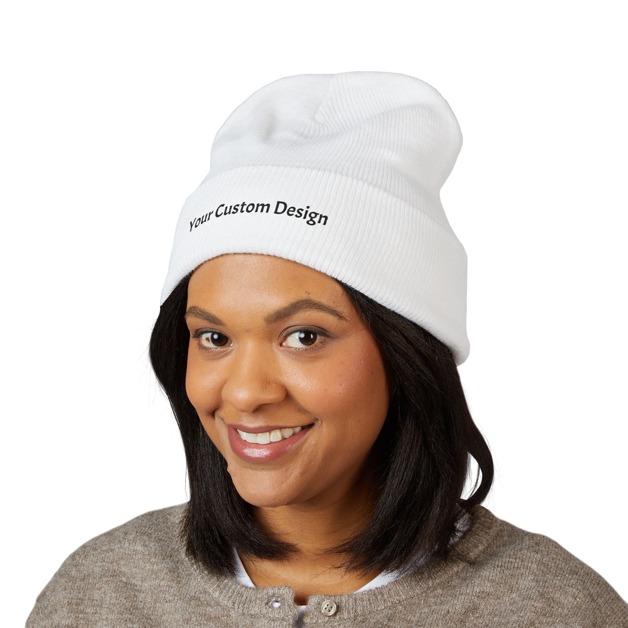 Embroidered Classic Cuffed Beanie — Custom Text Knit Hat