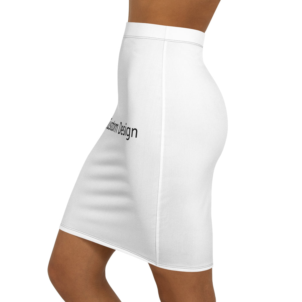 Custom Women's Mid-Waist Pencil Skirt — Personalized AOP Design