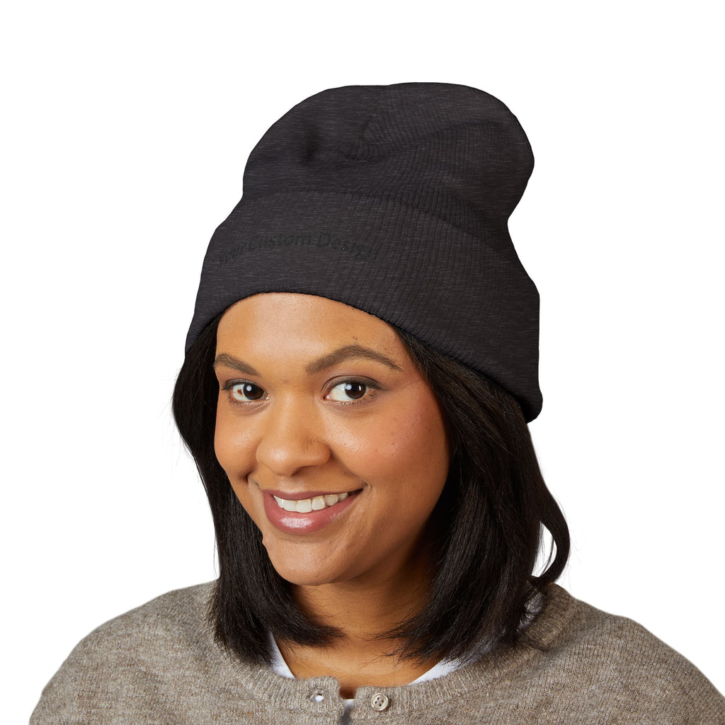 Embroidered Classic Cuffed Beanie — Custom Text Knit Hat