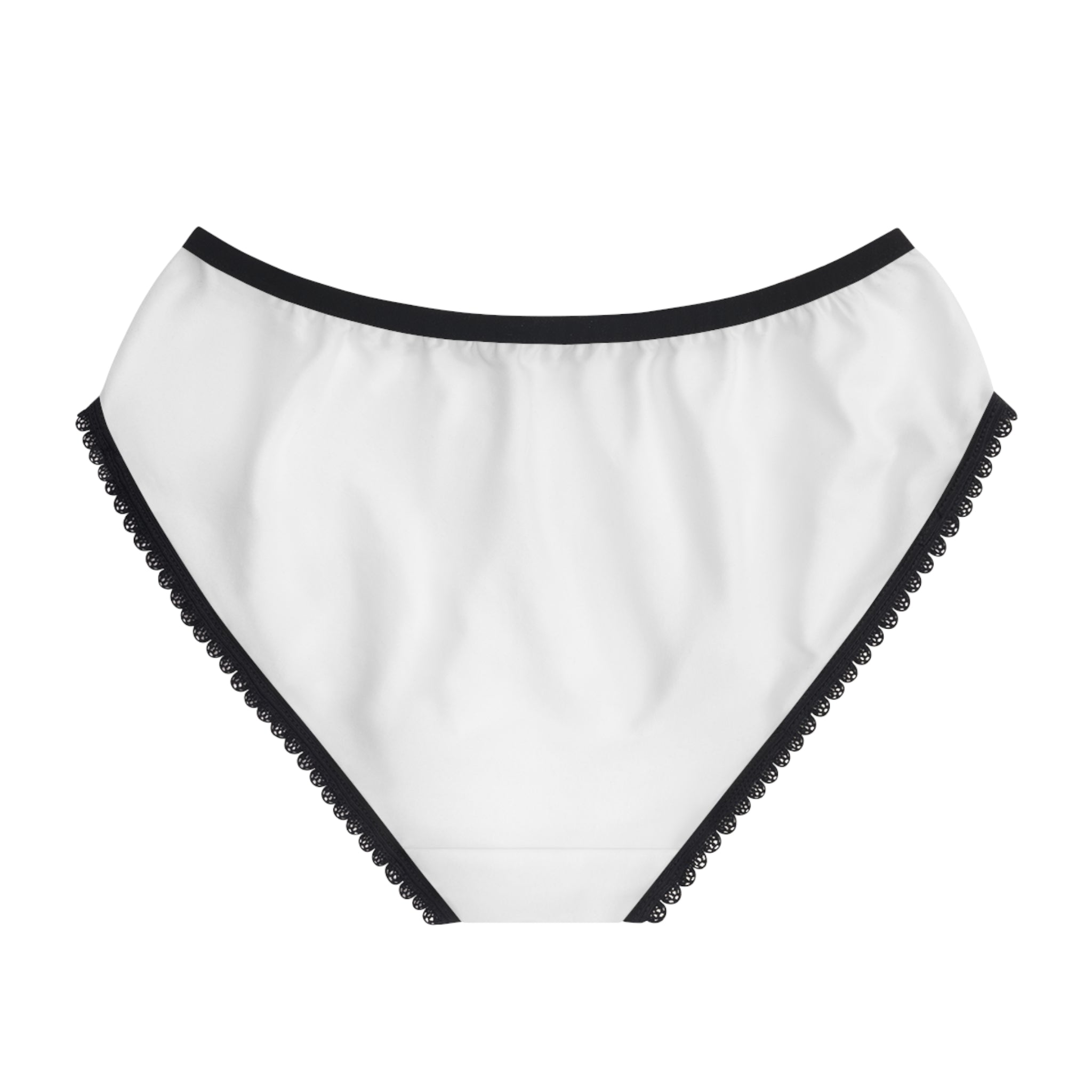 Customizable Women's Briefs — Personalized 'Your Text' Lace-Trim Underwear