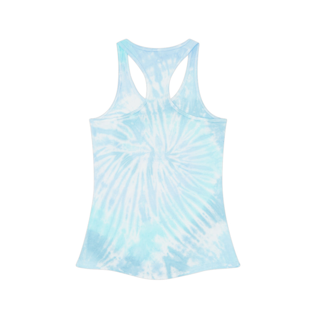 Blue Tie-Dye Racerback Tank Top — Lightweight Summer Beachwear