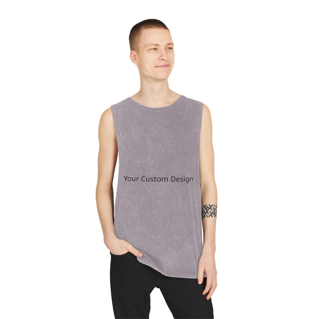 Stonewash Muscle Tank Top — Vintage Black Sleeveless Tee