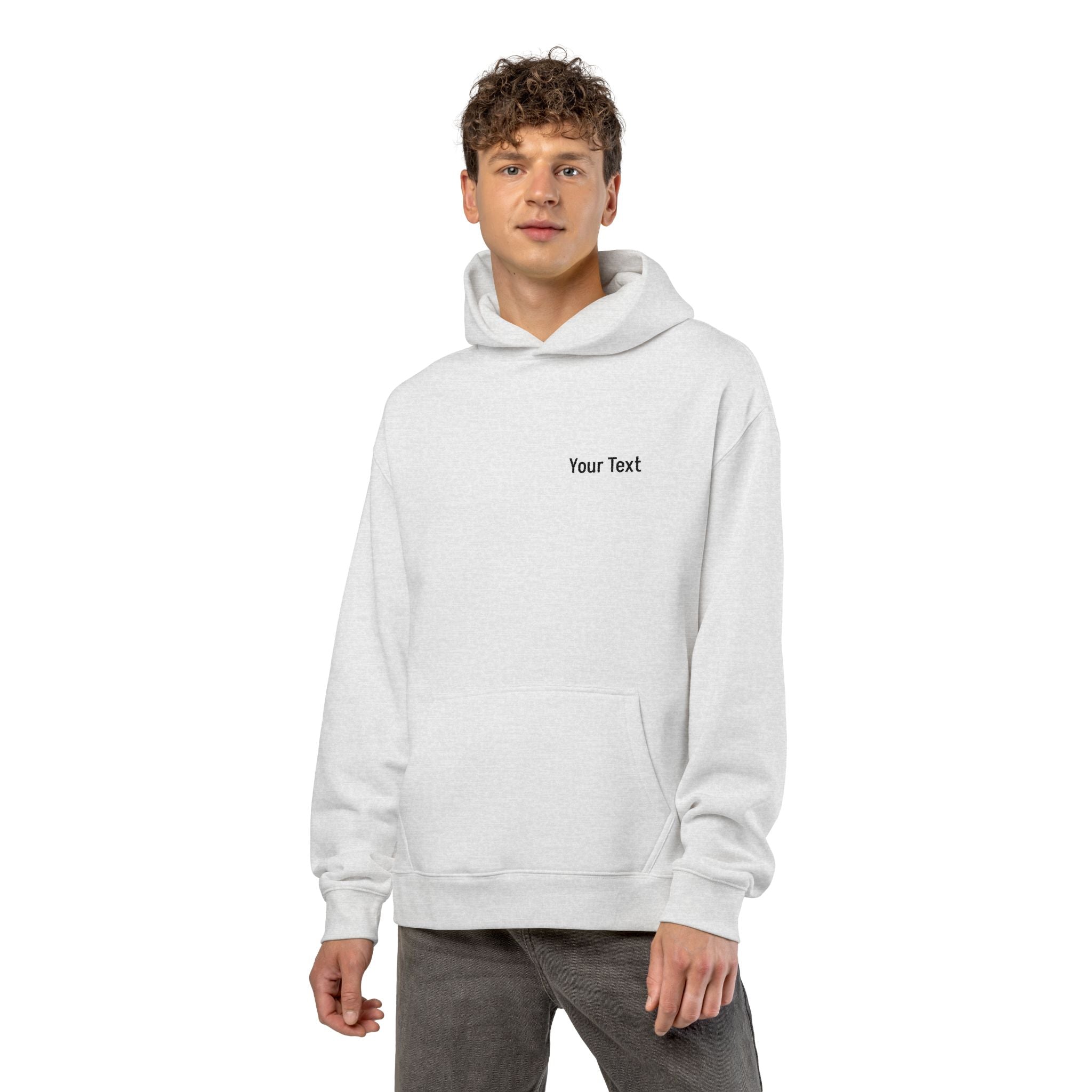 Relaxed Hoodie - Minimal Custom Text Chest Hoodie