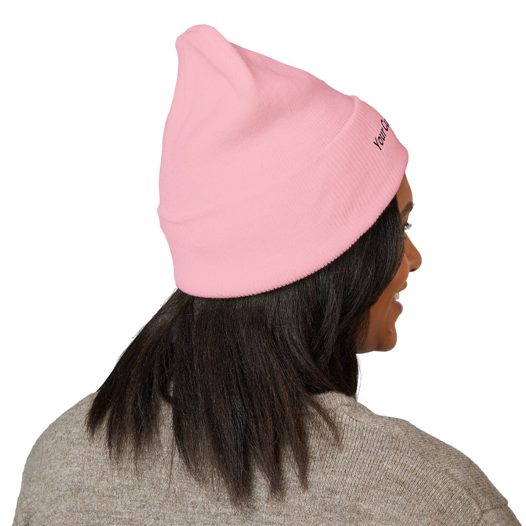 Embroidered Classic Cuffed Beanie — Custom Text Knit Hat