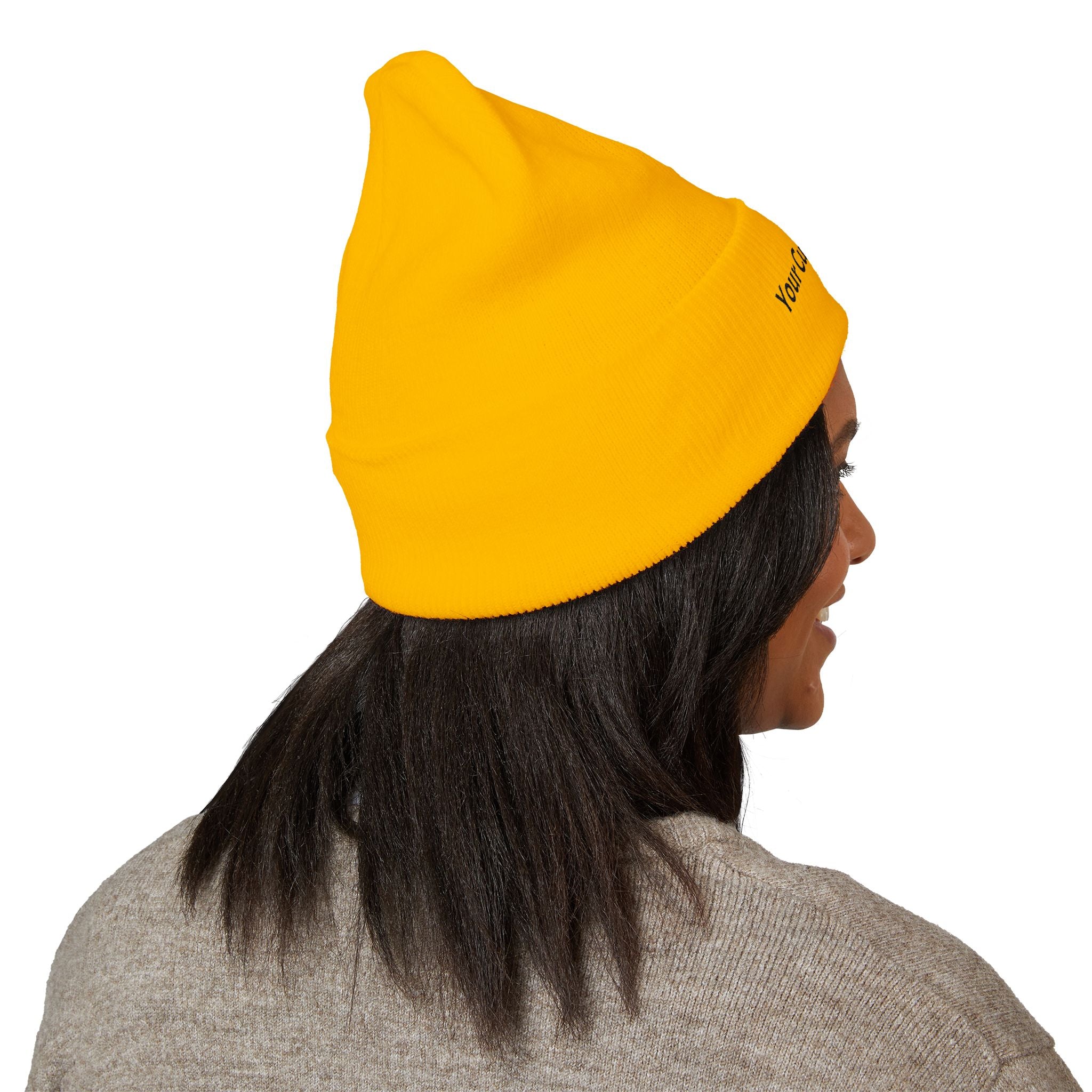 Embroidered Classic Cuffed Beanie — Custom Text Knit Hat