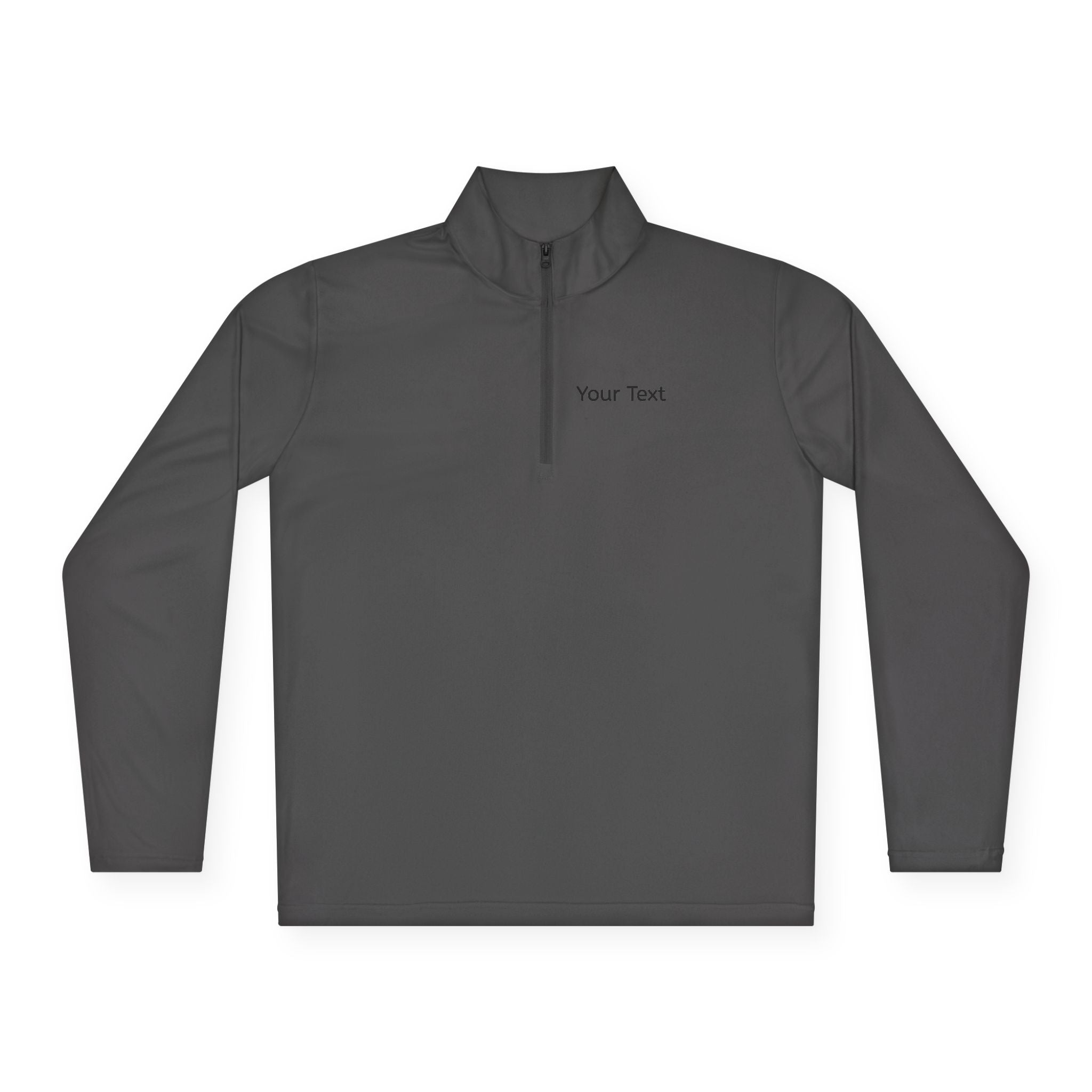 Customizable Quarter-Zip Pullover — Minimal 'Your Text' Chest Logo