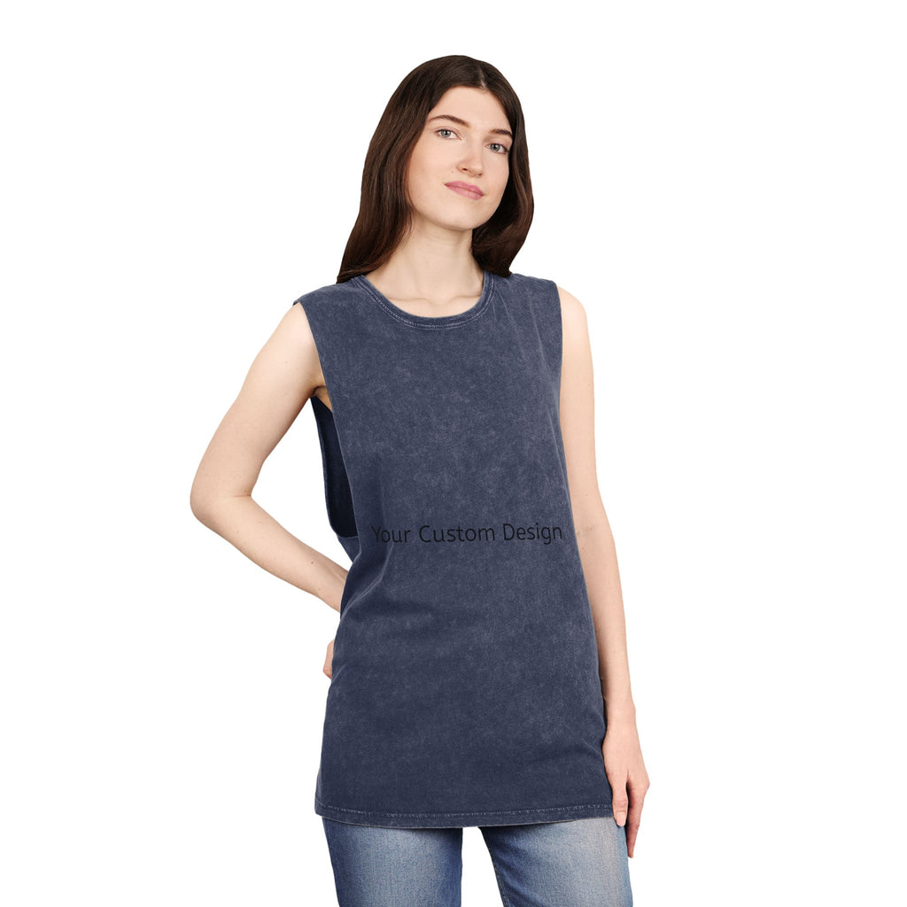 Stonewash Muscle Tank Top — Vintage Black Sleeveless Tee