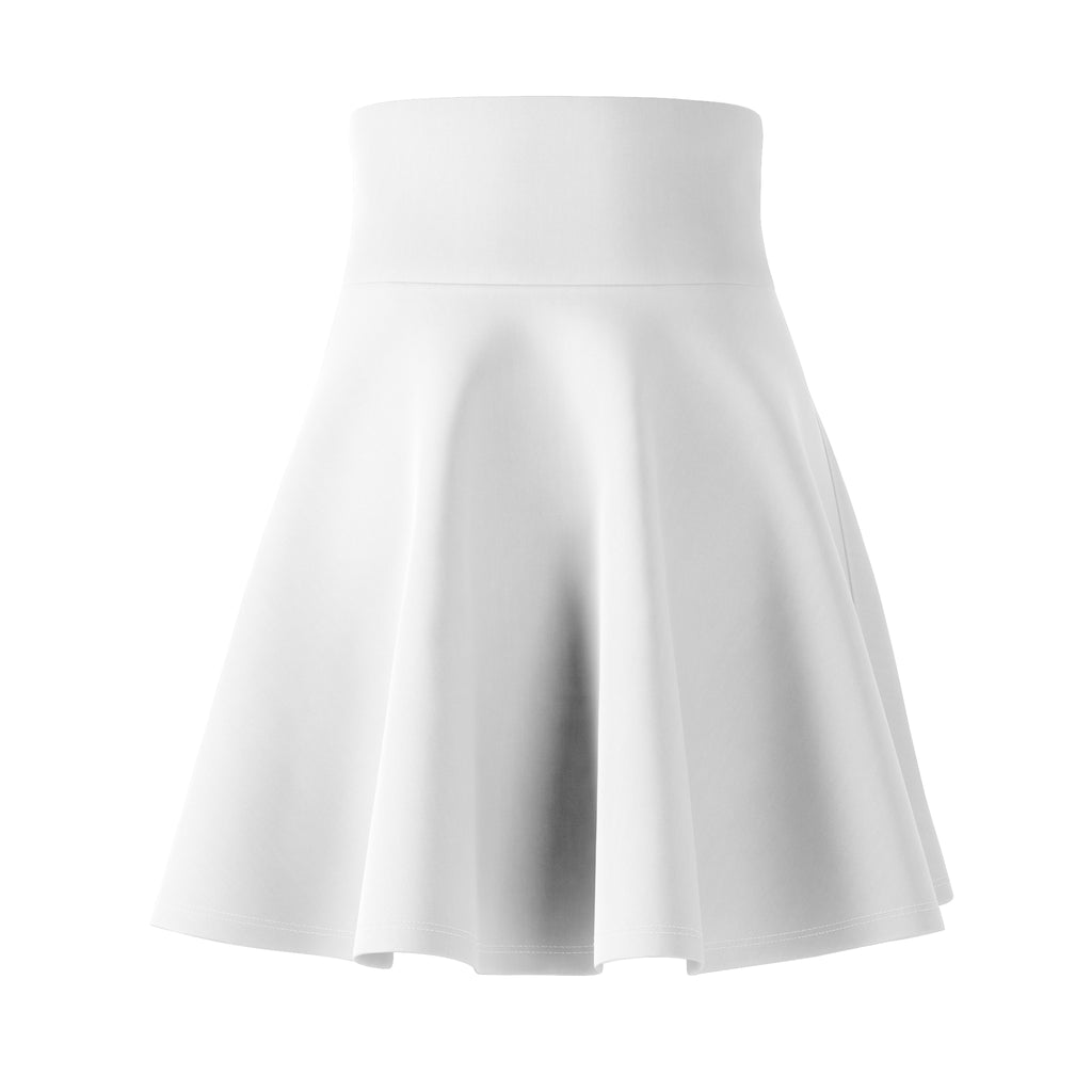 Custom Text Skater Skirt - Personalized White AOP Flared Skirt