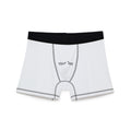 Custom Text Men's Boxer Briefs — Personalized White AOP Underwear
