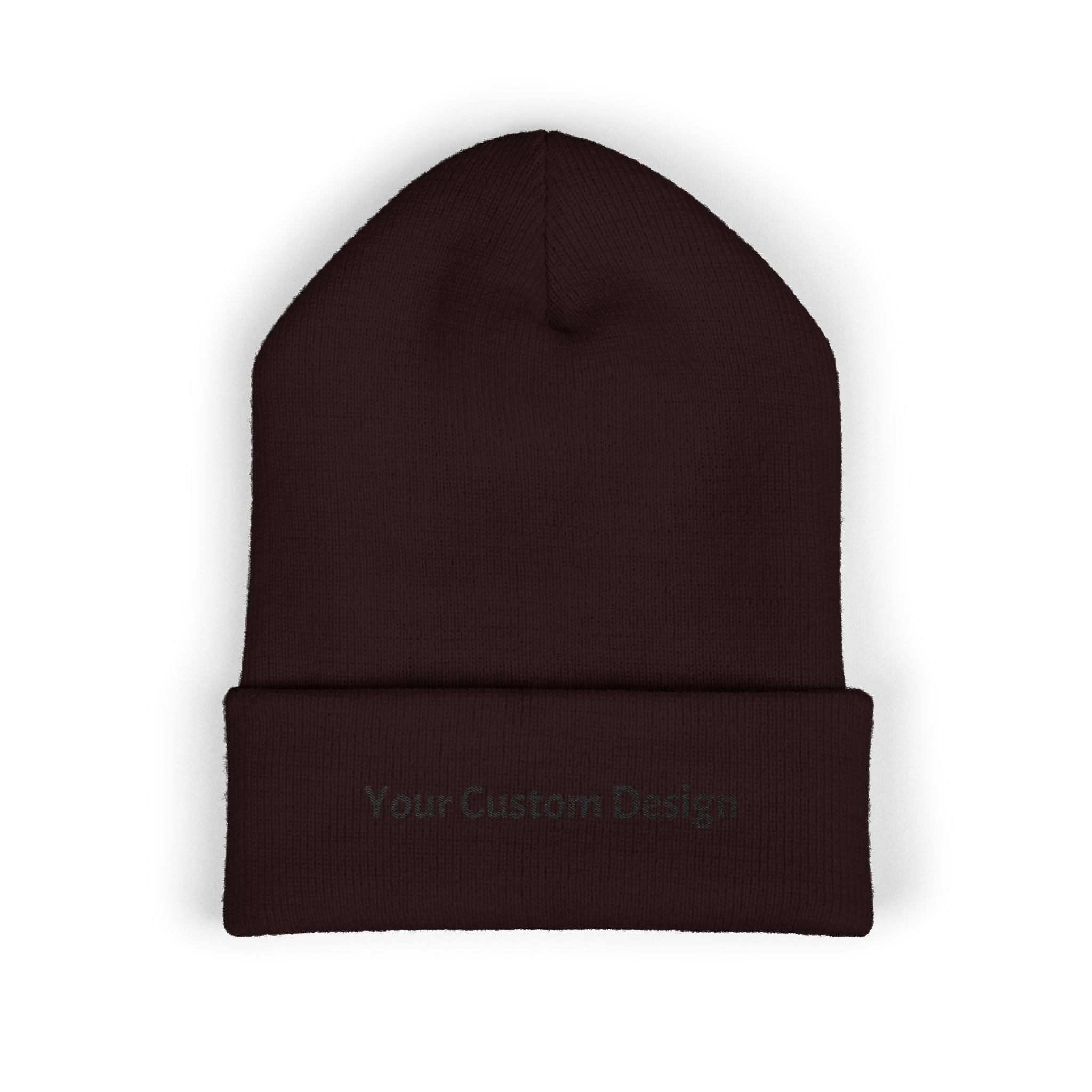 Embroidered Classic Cuffed Beanie — Custom Text Knit Hat