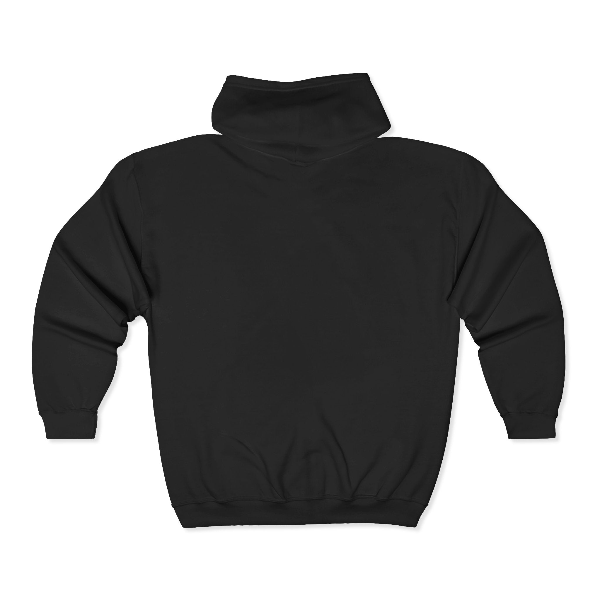 Black Full-Zip Hoodie — Classic Casual Zip-Up Sweatshirt