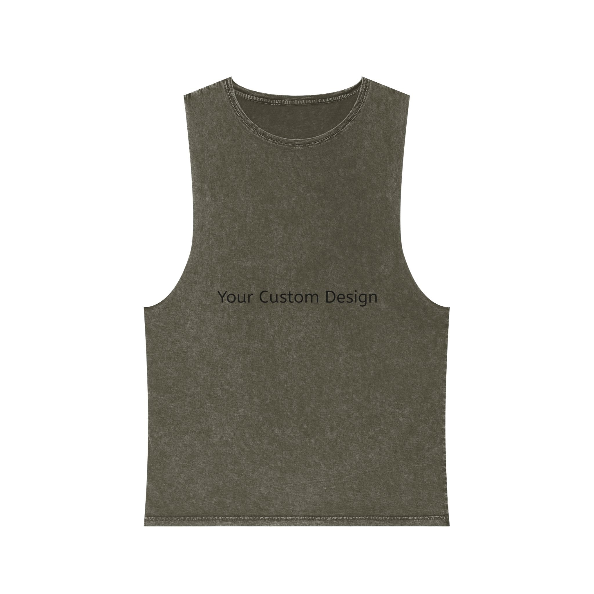 Stonewash Muscle Tank Top — Vintage Black Sleeveless Tee
