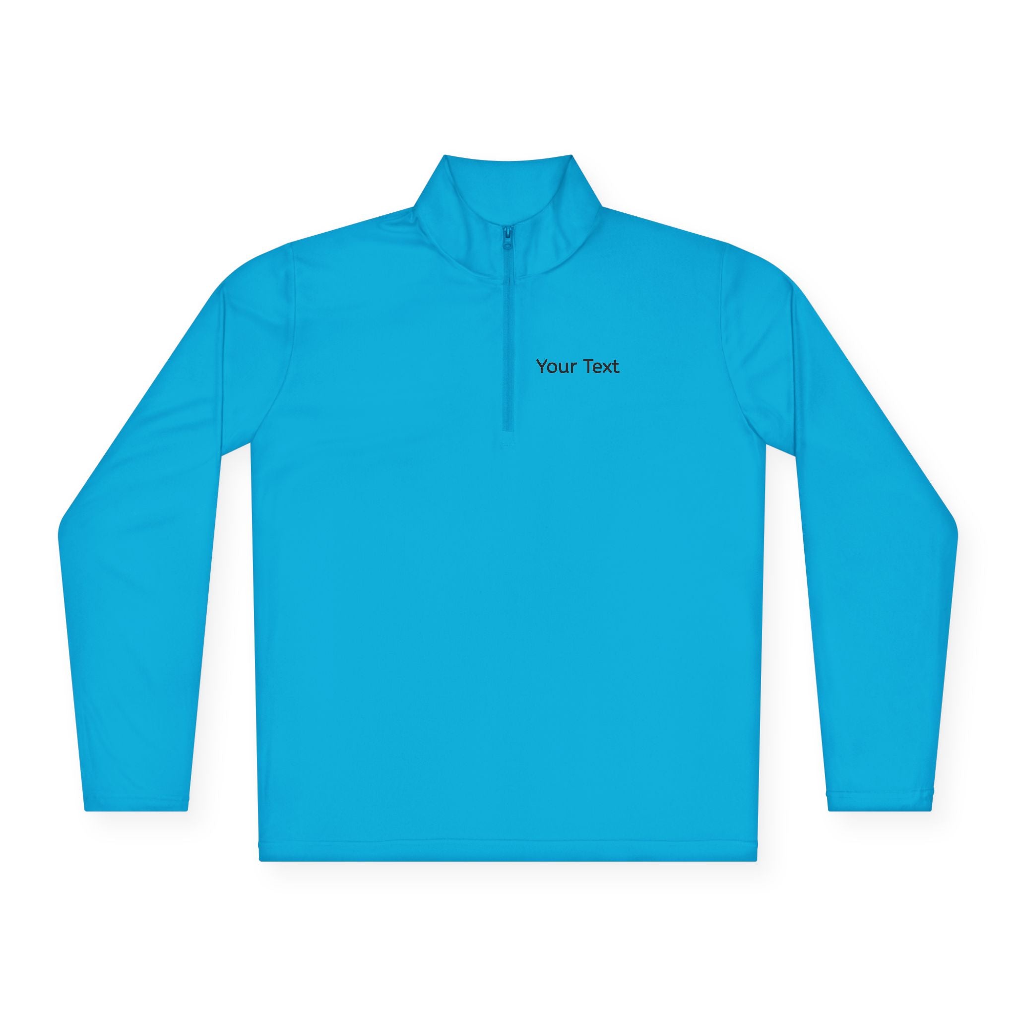 Customizable Quarter-Zip Pullover — Minimal 'Your Text' Chest Logo