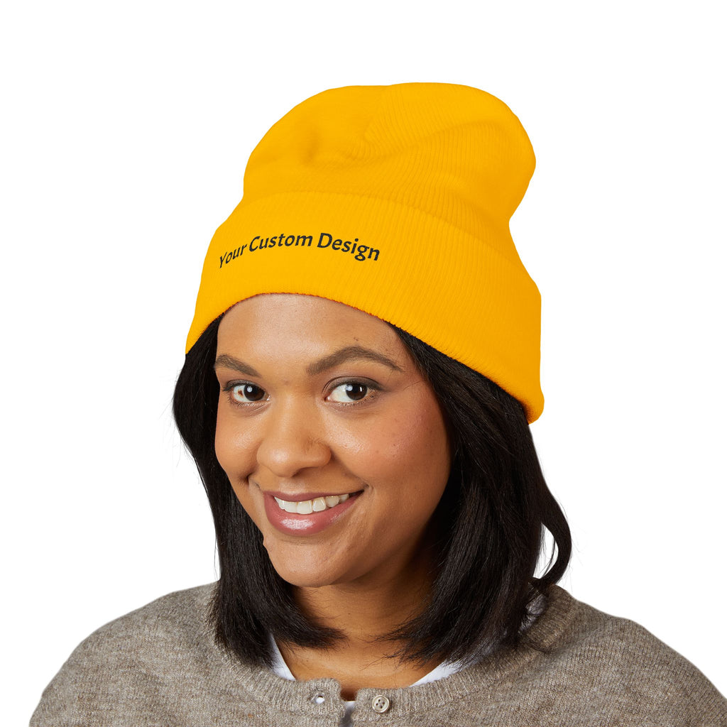 Embroidered Classic Cuffed Beanie — Custom Text Knit Hat