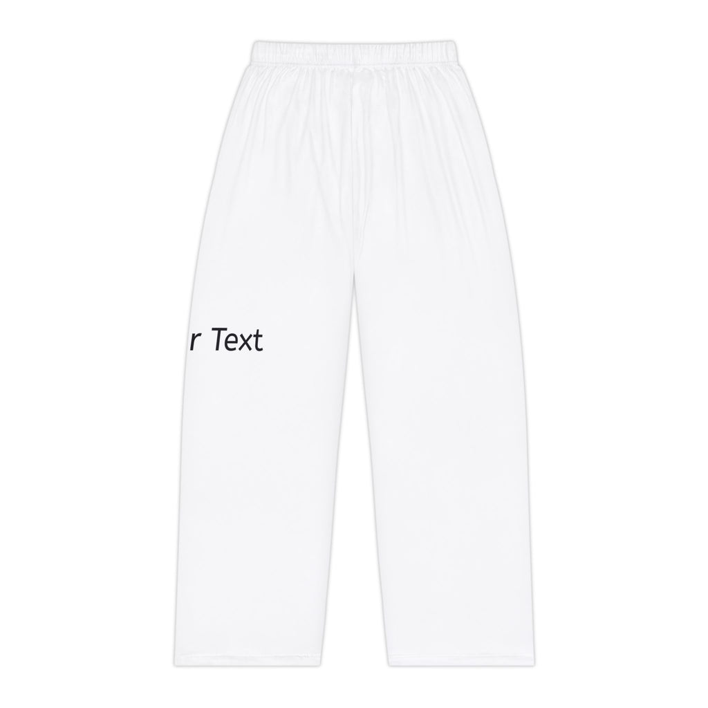 Women's White Personalized Pajama Pants — Custom Text Sleep Lounge Pants