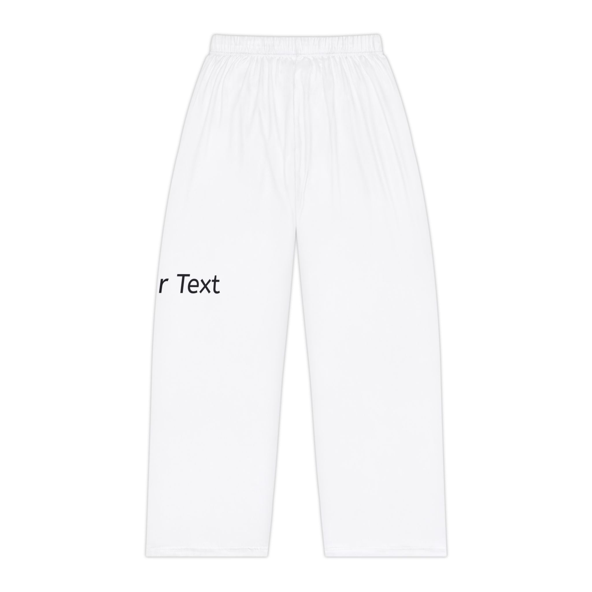 Women's White Personalized Pajama Pants — Custom Text Sleep Lounge Pants