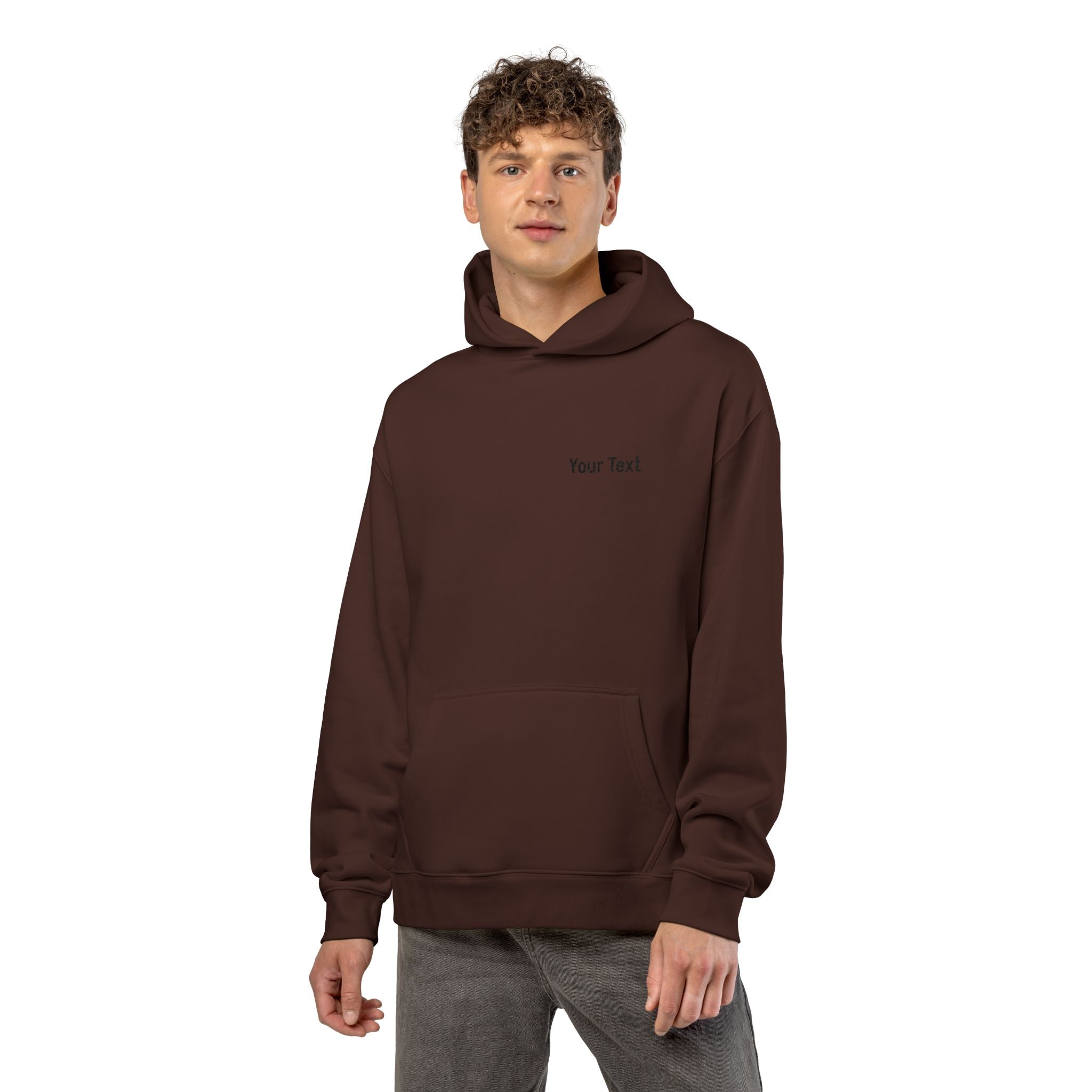 Relaxed Hoodie - Minimal Custom Text Chest Hoodie