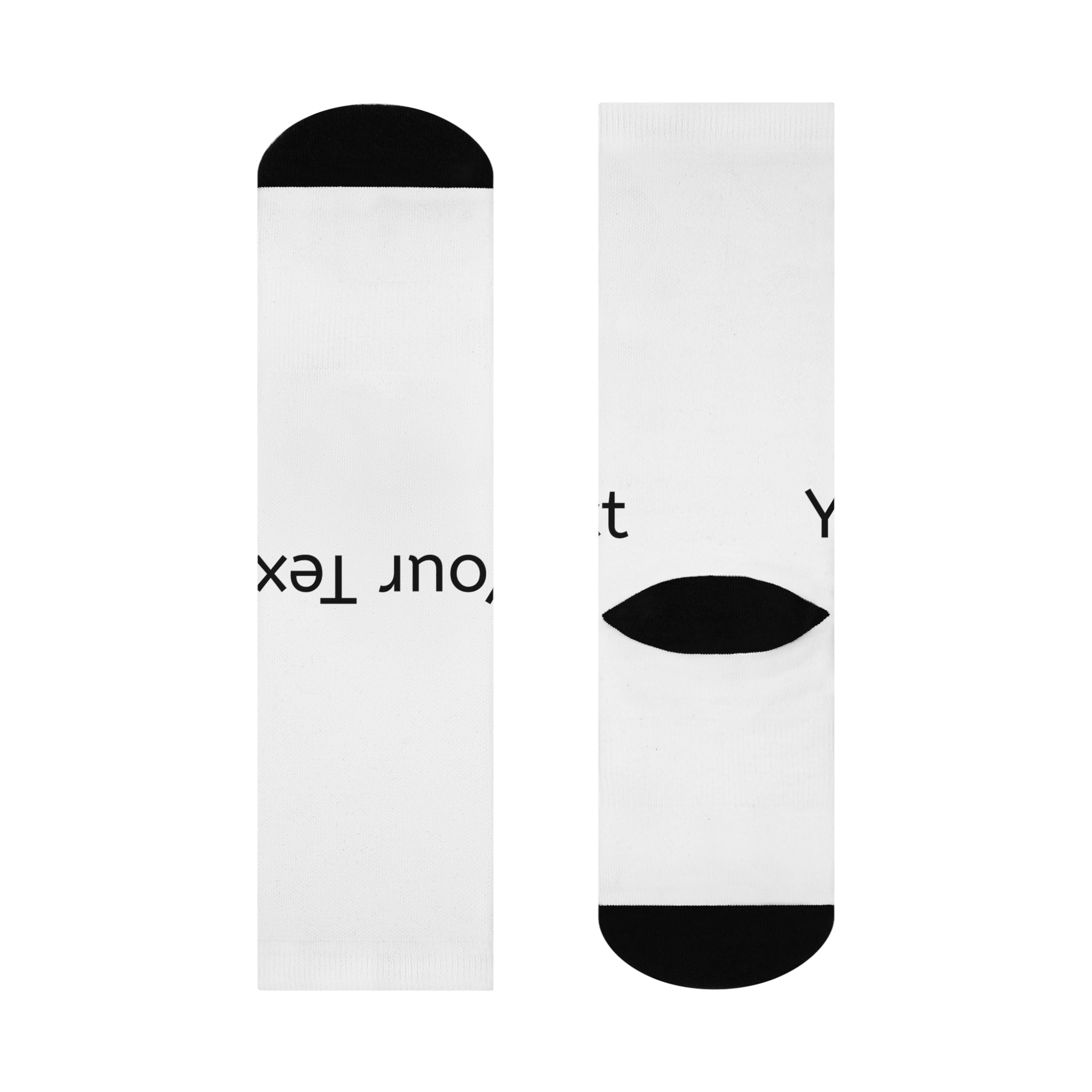 Custom Cushioned Crew Socks — Personalized Text Athletic Crew Socks