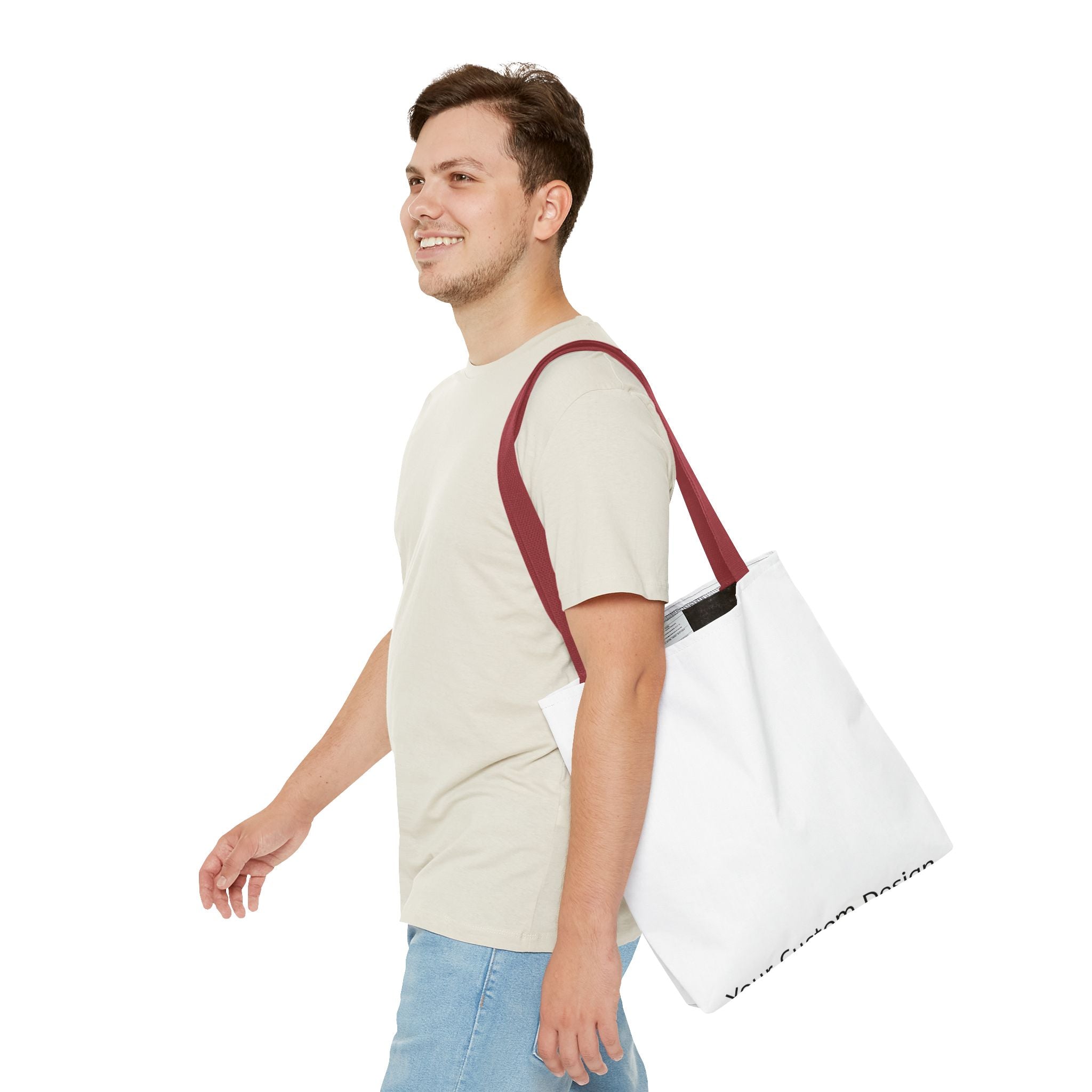 Custom All-Over Print Tote Bag — Blank White Canvas Tote