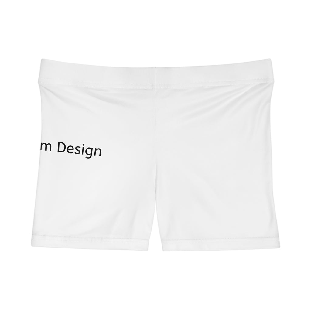 Custom White Women's Active Shorts – Personalized Text Design