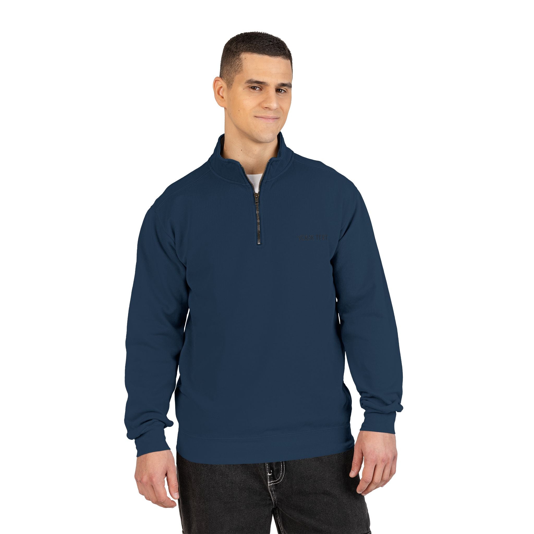 Quarter-Zip Sweatshirt – Minimalist Gray Casual Pullover