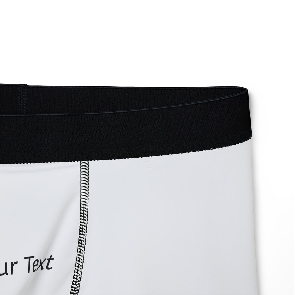 Custom Text Men's Boxer Briefs — Personalized White AOP Underwear