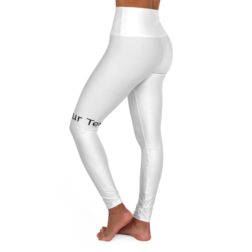 High-Waist Yoga Leggings — Custom Side Text Activewear
