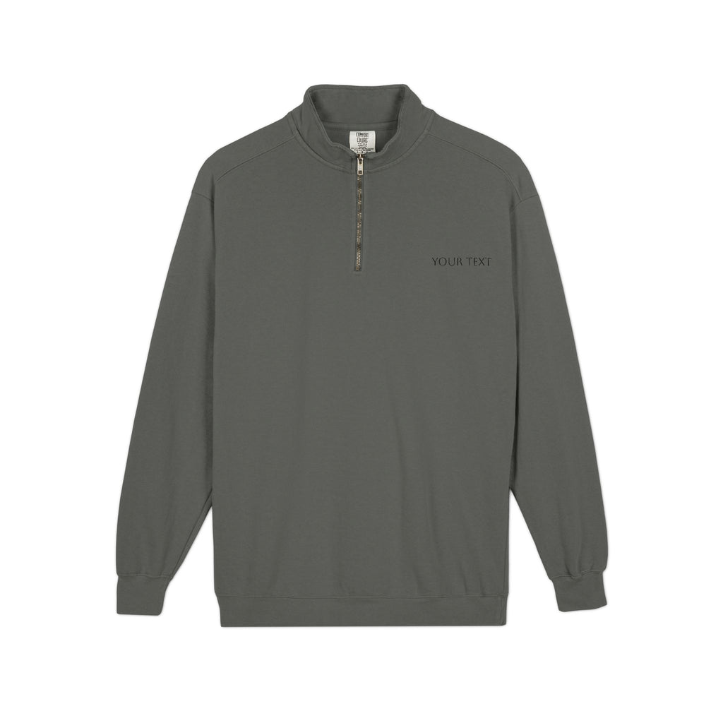Quarter-Zip Sweatshirt – Minimalist Gray Casual Pullover