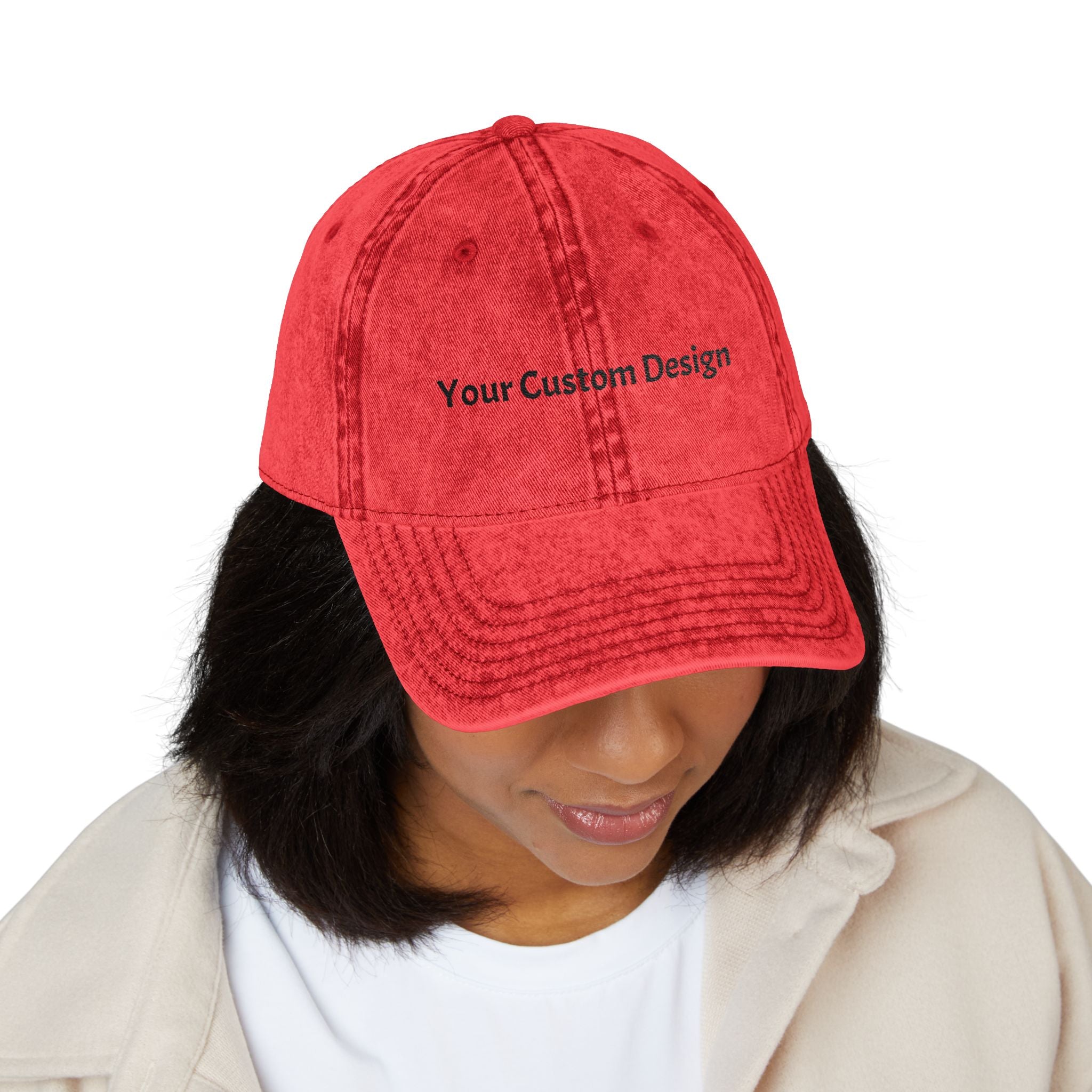 Vintage Embroidered Cap - Custom Text Baseball Hat