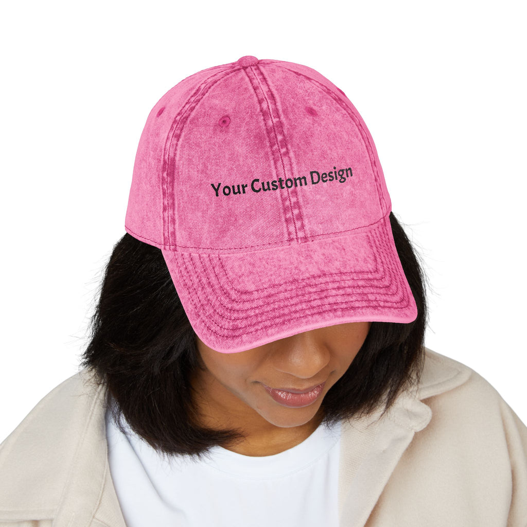 Vintage Embroidered Cap - Custom Text Baseball Hat
