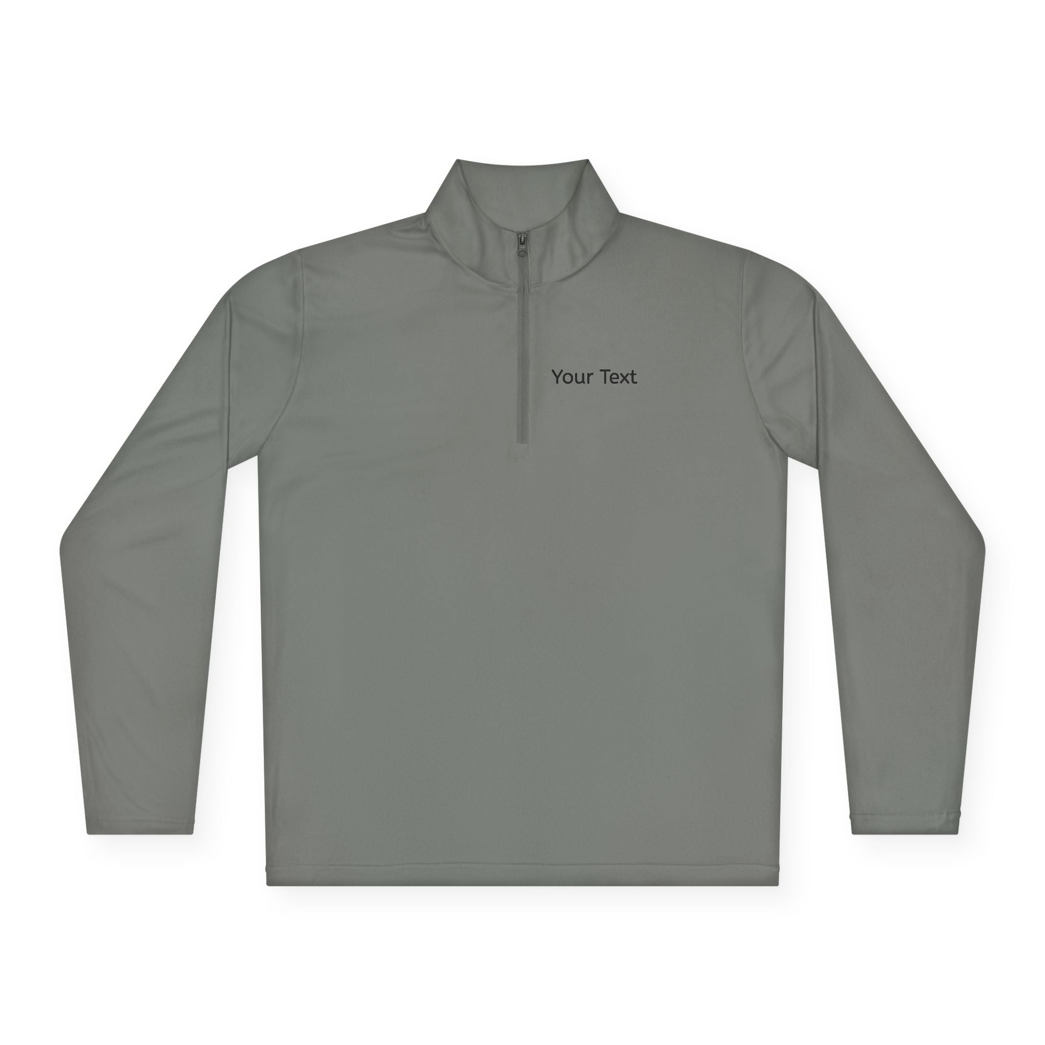 Customizable Quarter-Zip Pullover — Minimal 'Your Text' Chest Logo