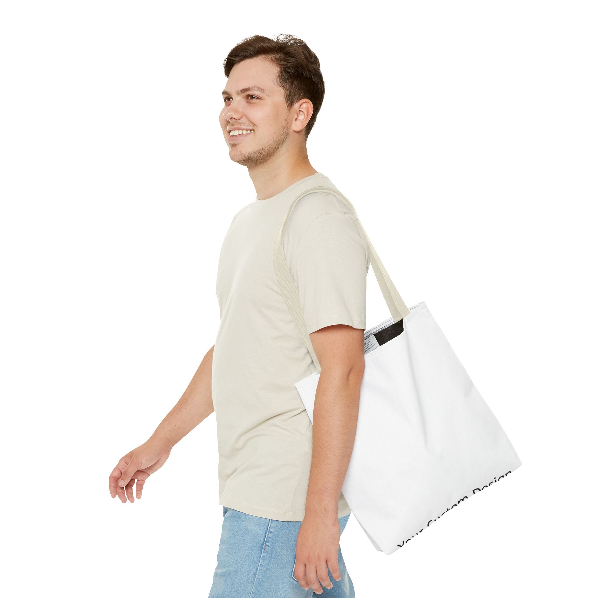 Custom All-Over Print Tote Bag — Blank White Canvas Tote