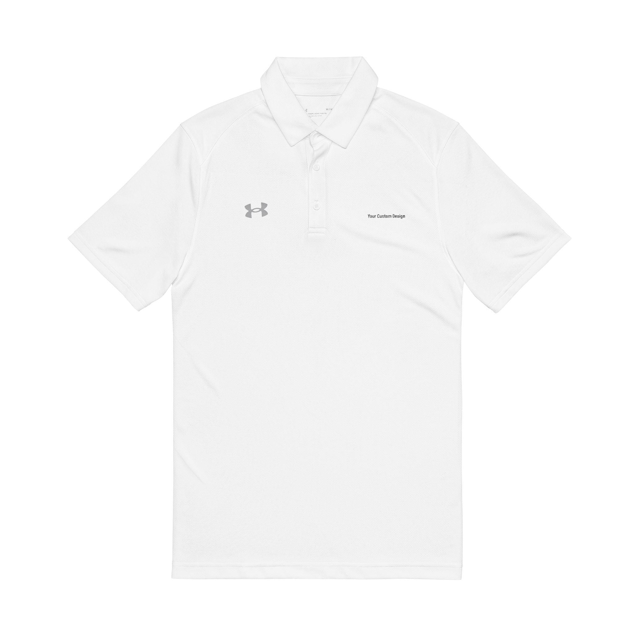 Embroidered White Men's Performance Polo — Under Armour Style