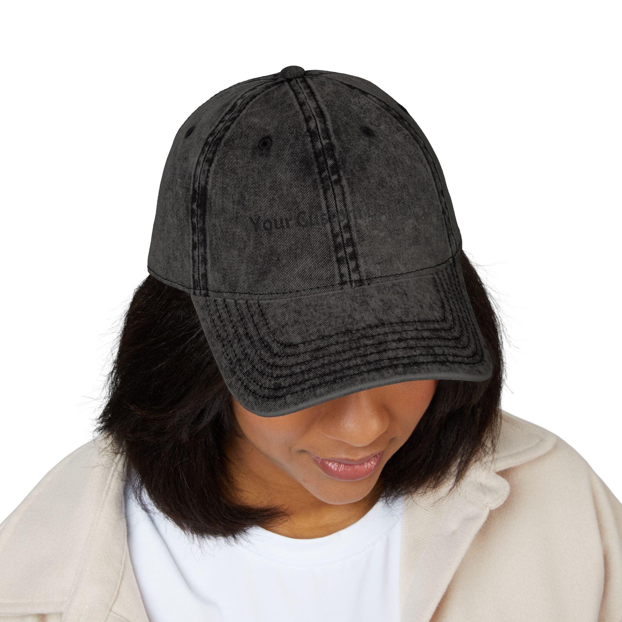 Vintage Embroidered Cap - Custom Text Baseball Hat