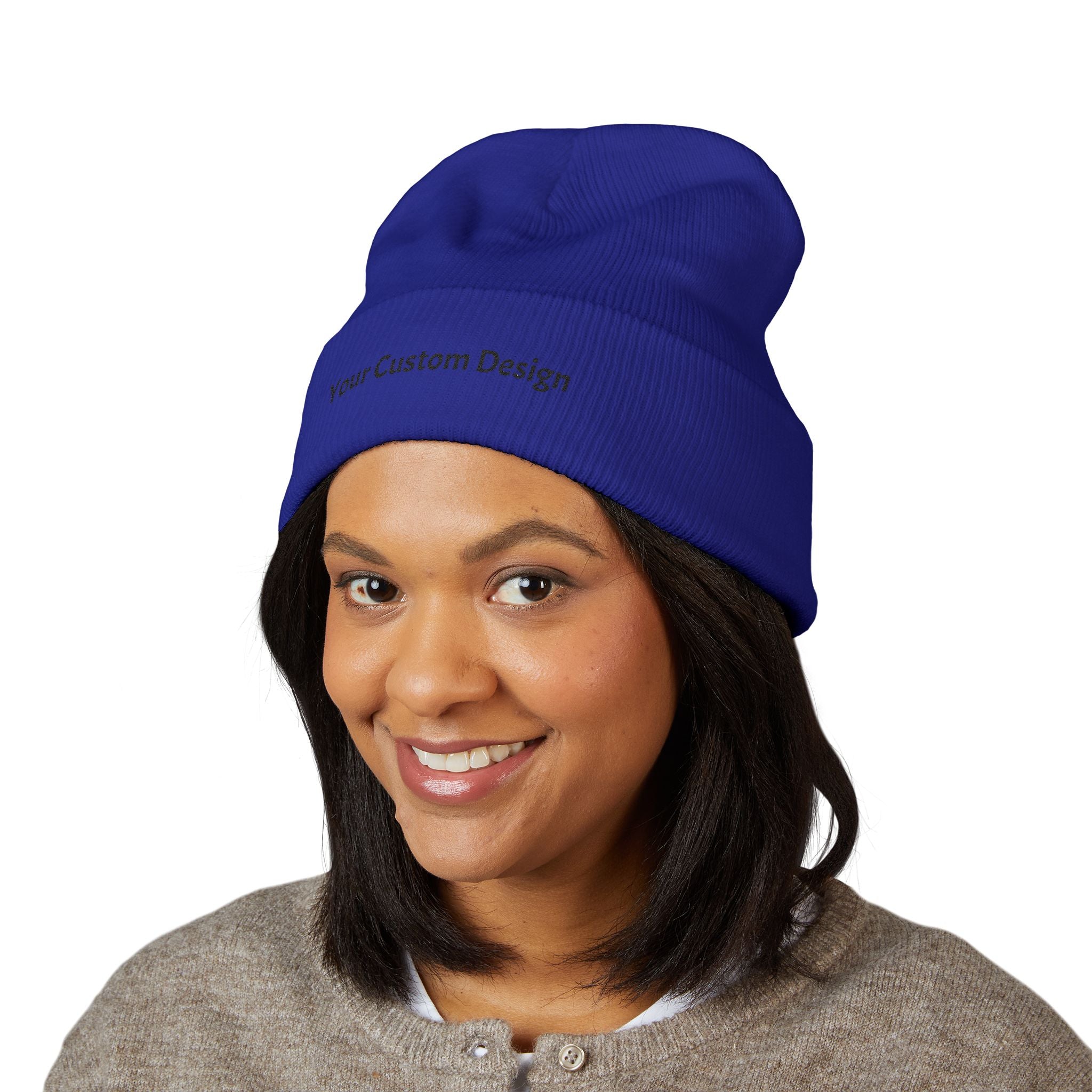 Embroidered Classic Cuffed Beanie — Custom Text Knit Hat
