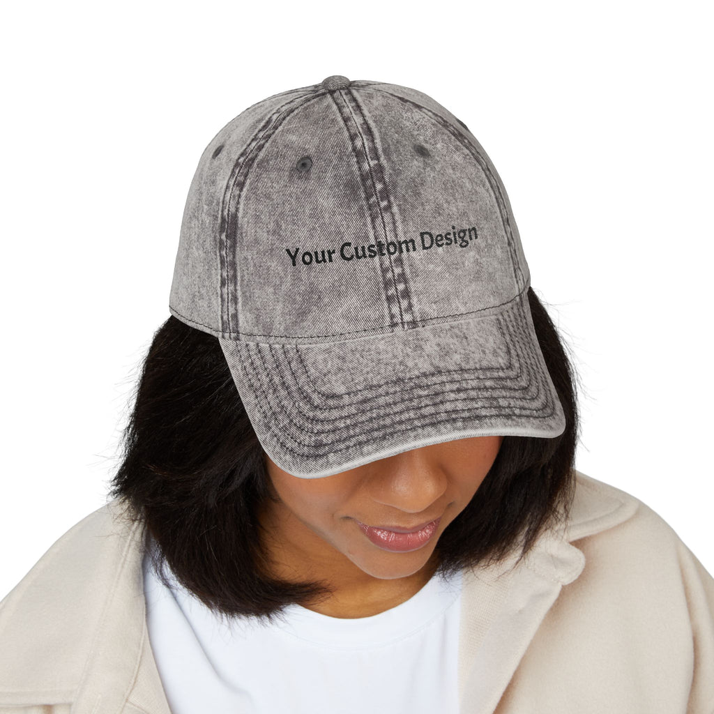 Vintage Embroidered Cap - Custom Text Baseball Hat