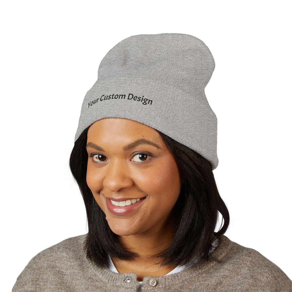 Embroidered Classic Cuffed Beanie — Custom Text Knit Hat
