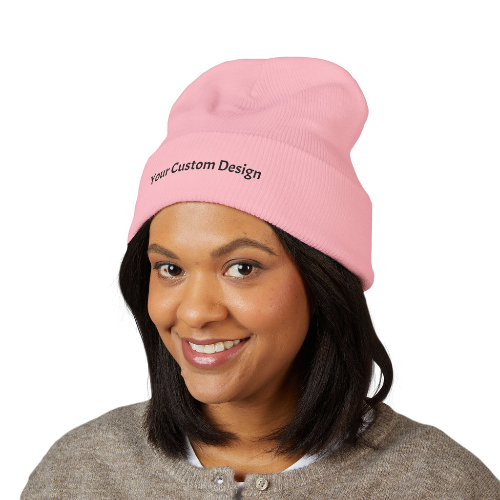 Embroidered Classic Cuffed Beanie — Custom Text Knit Hat