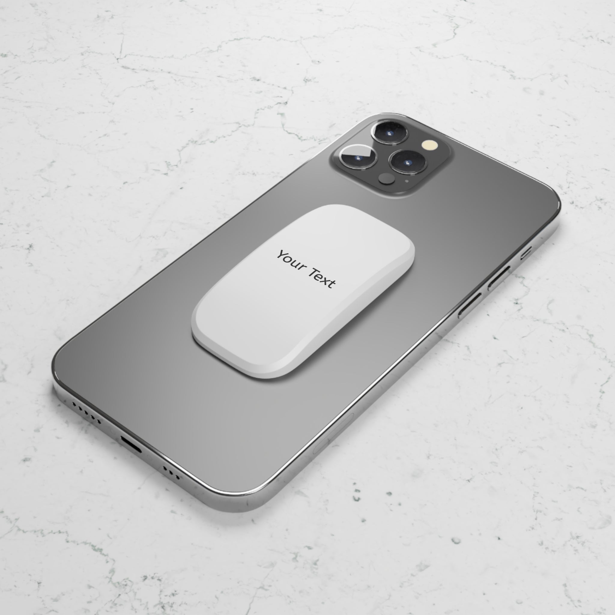 Custom Phone Grip Stand — Personalized Click-On Phone Grip with Text