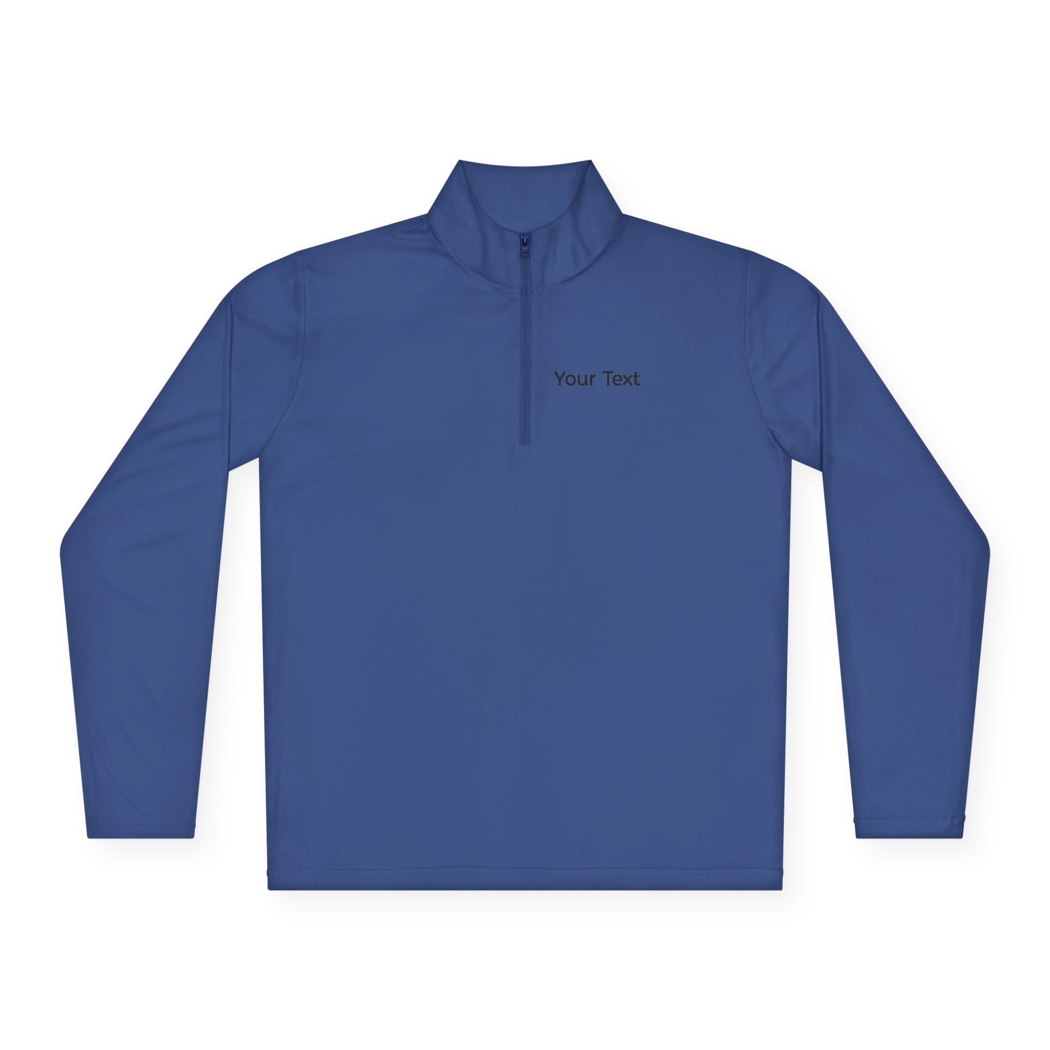 Customizable Quarter-Zip Pullover — Minimal 'Your Text' Chest Logo
