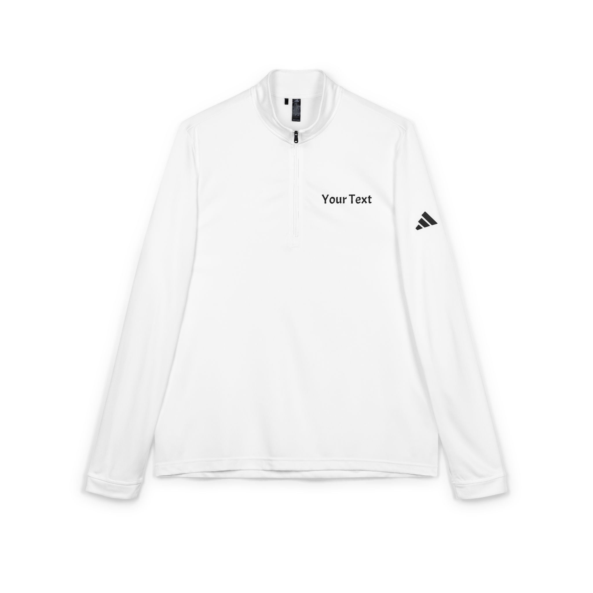 Embroidered Quarter-Zip Pullover — Custom Text Lightweight Adidas
