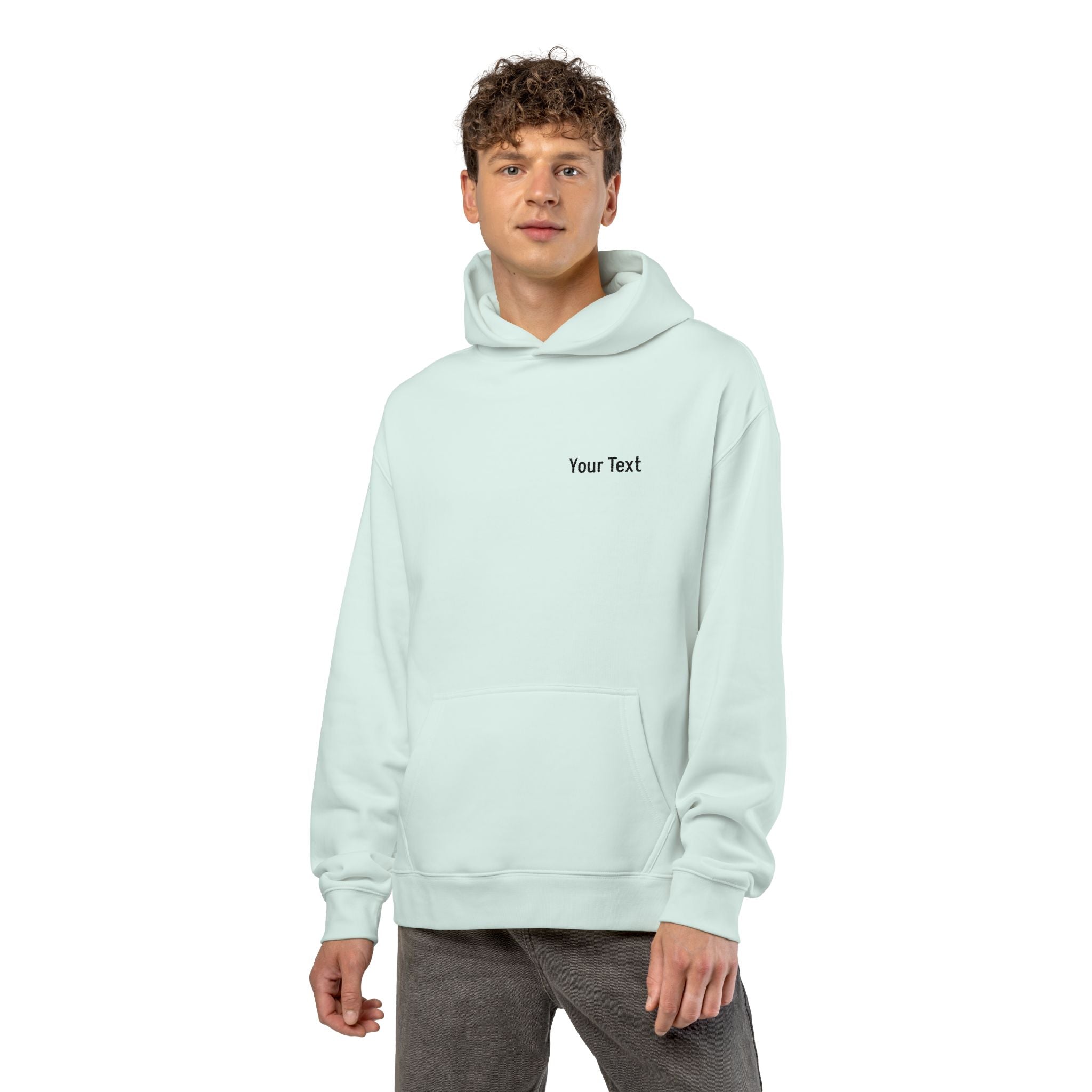 Relaxed Hoodie - Minimal Custom Text Chest Hoodie