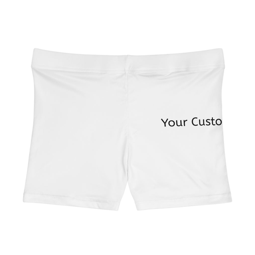 Custom White Women's Active Shorts – Personalized Text Design