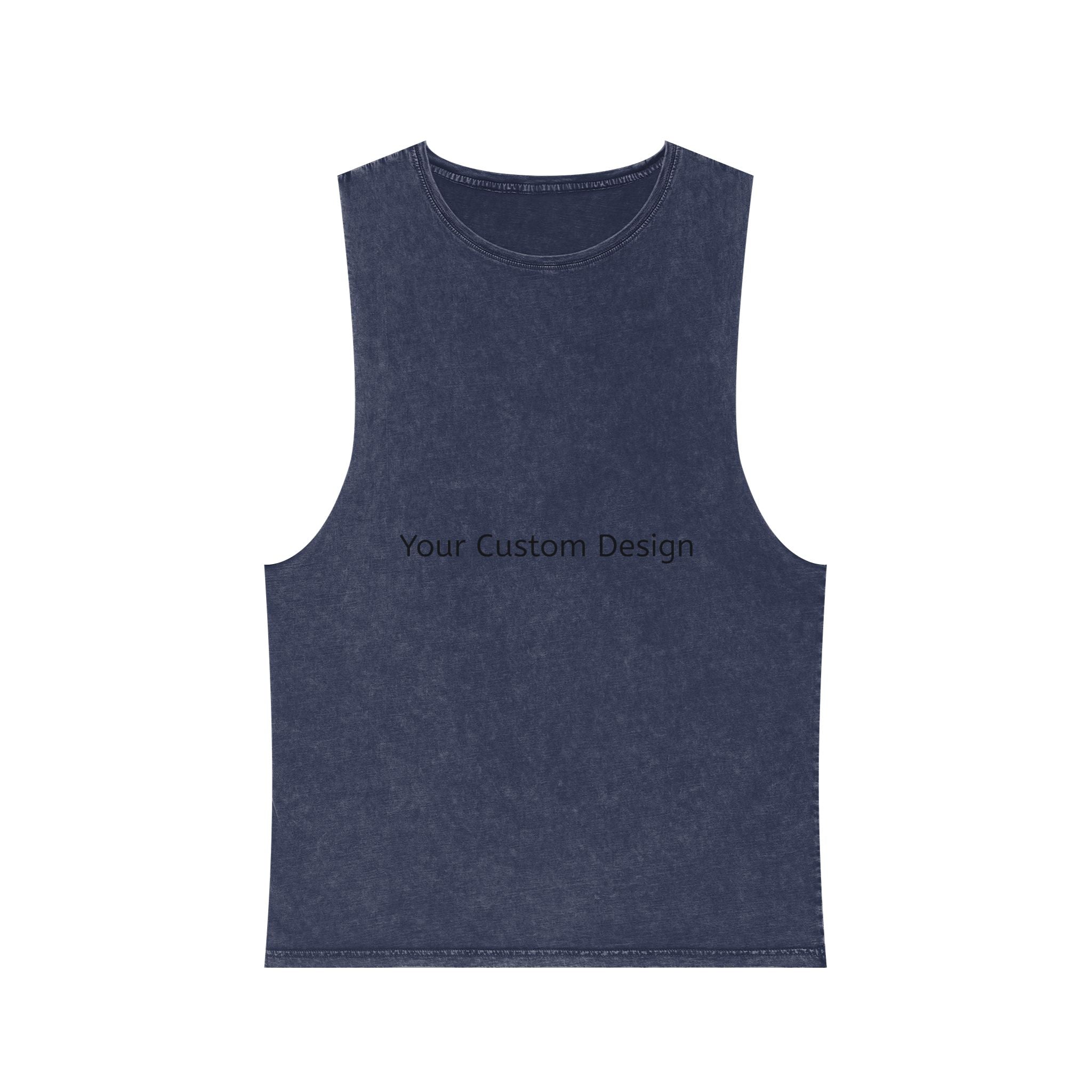 Stonewash Muscle Tank Top — Vintage Black Sleeveless Tee