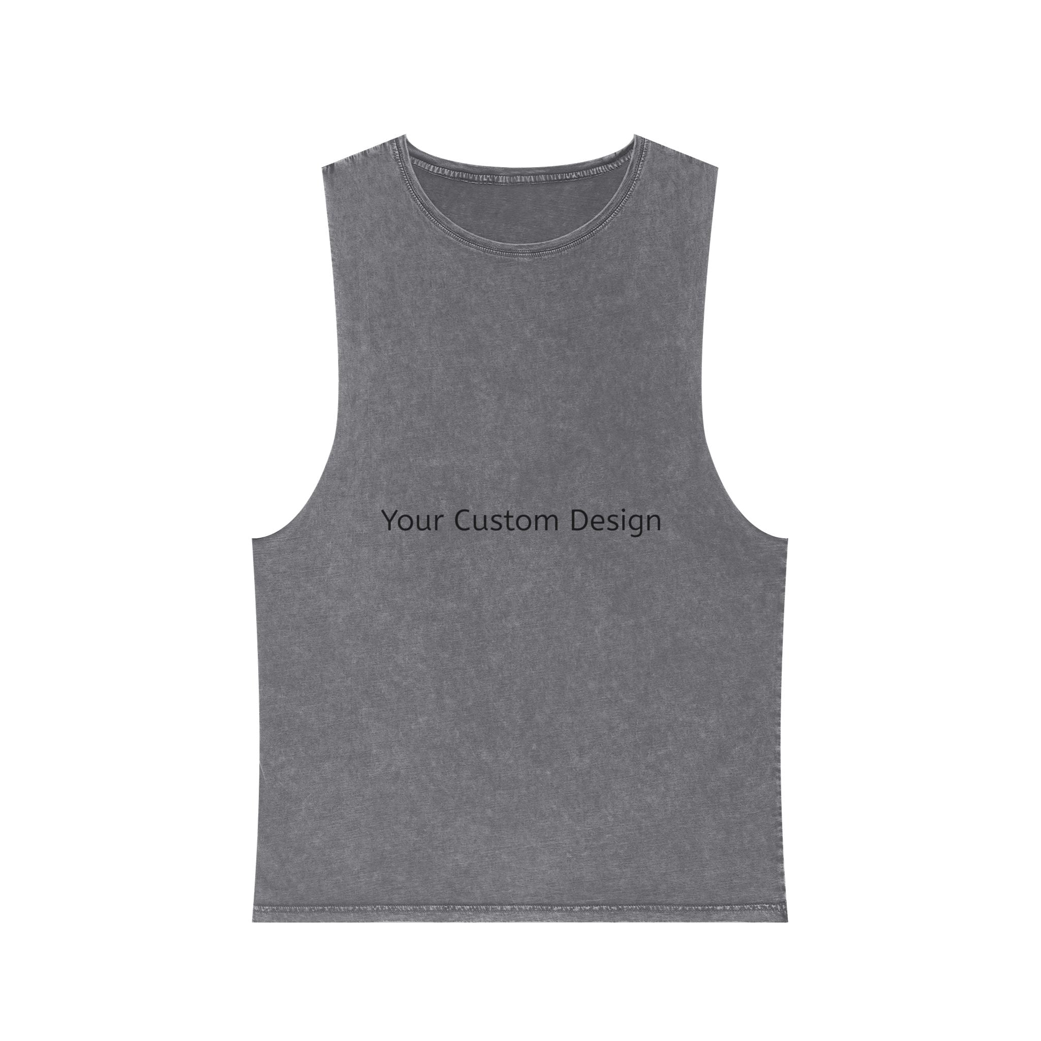 Stonewash Muscle Tank Top — Vintage Black Sleeveless Tee