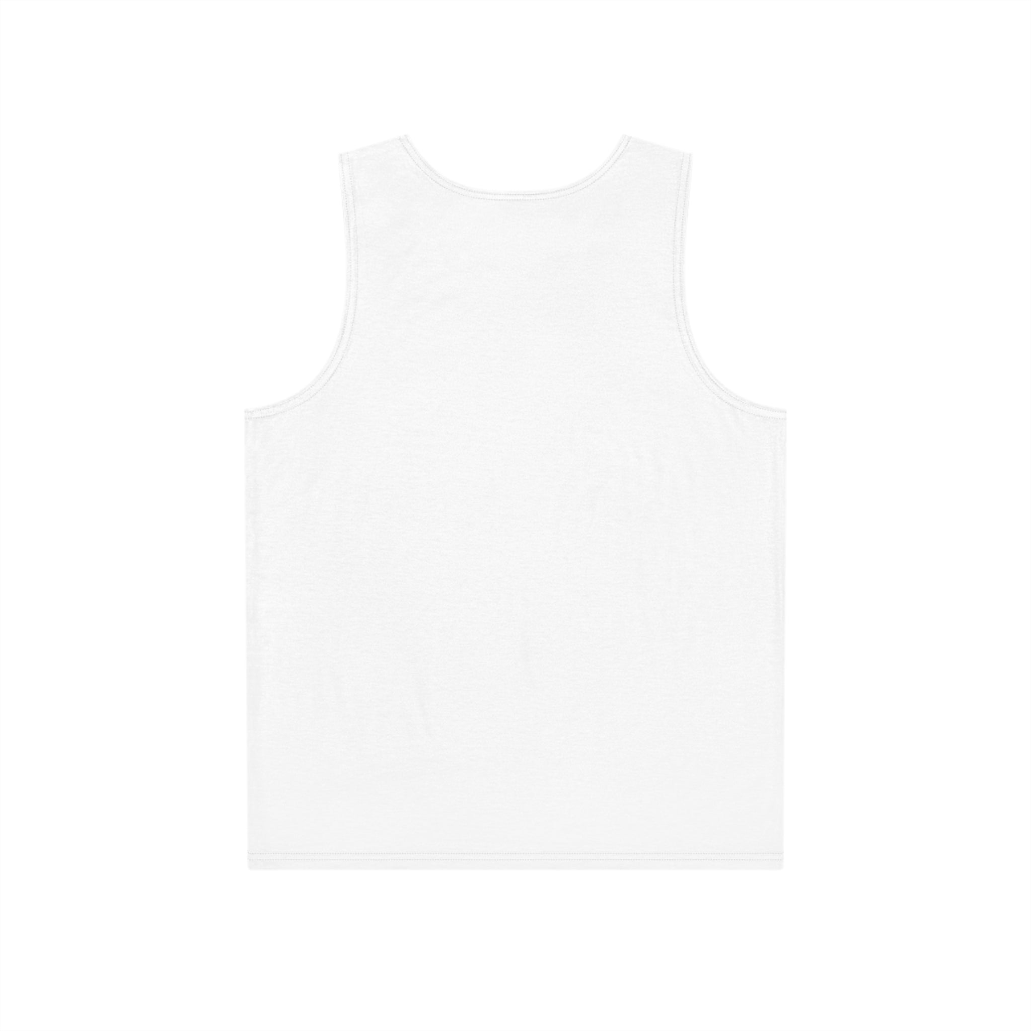 Men's White All-Over Print Tank Top — Minimal Casual Summer Muscle Tee