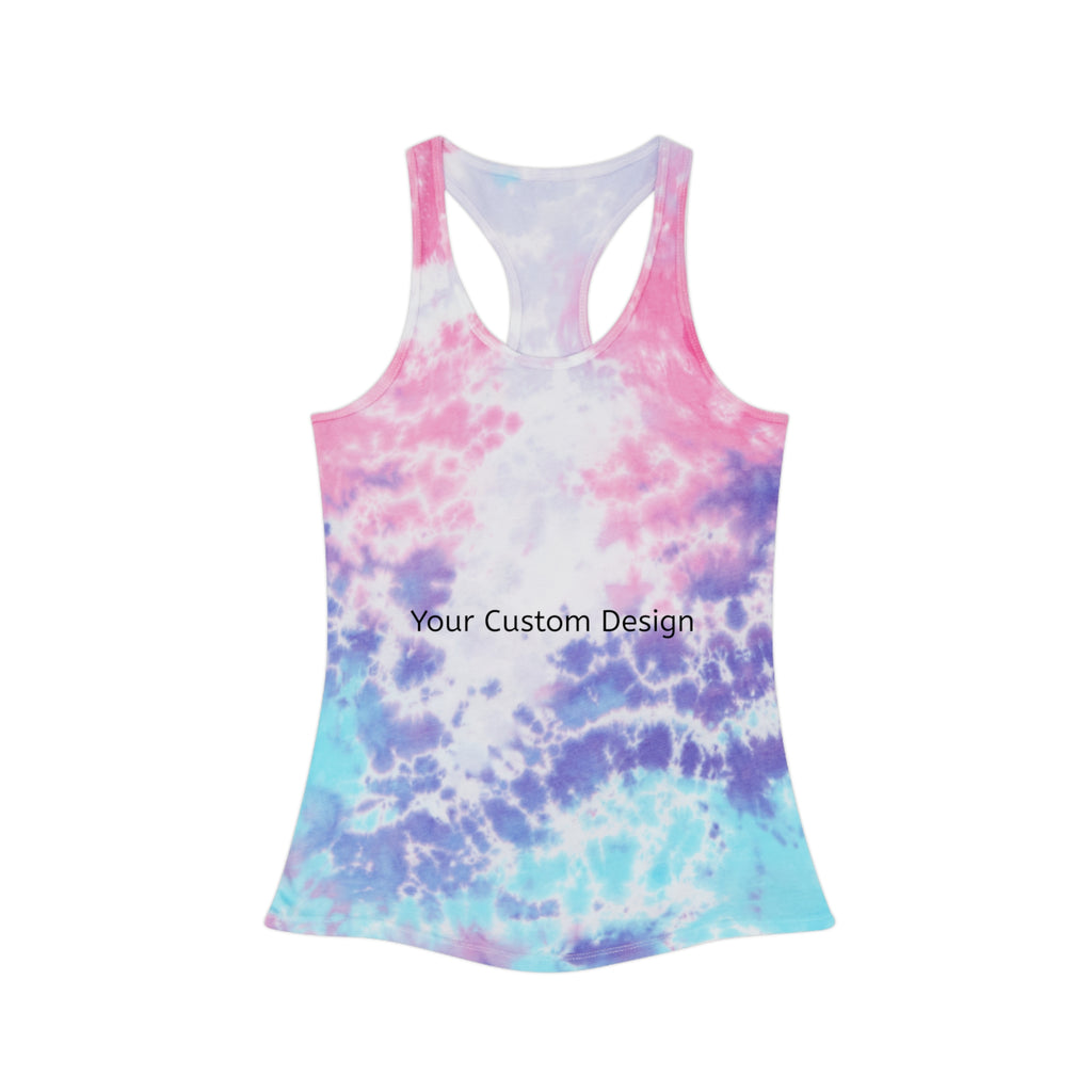 Blue Tie-Dye Racerback Tank Top — Lightweight Summer Beachwear