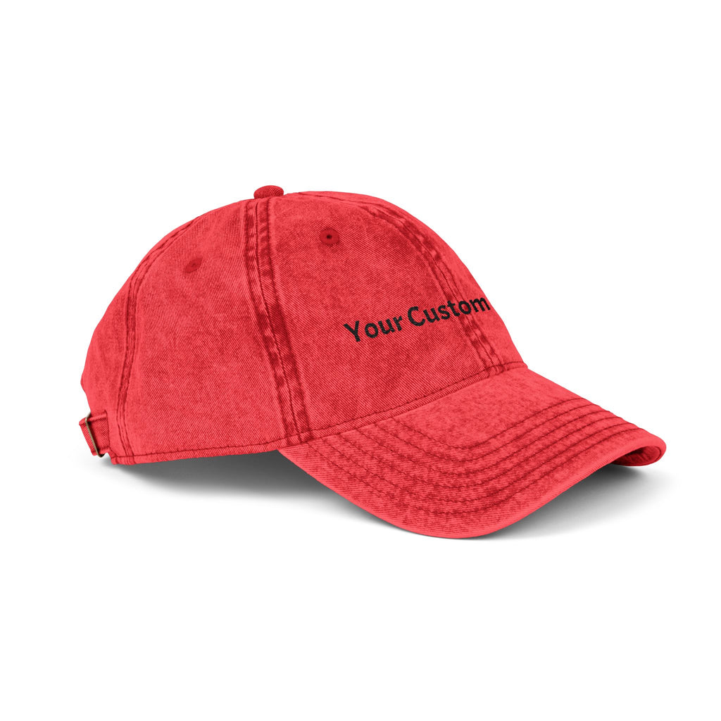 Vintage Embroidered Cap - Custom Text Baseball Hat