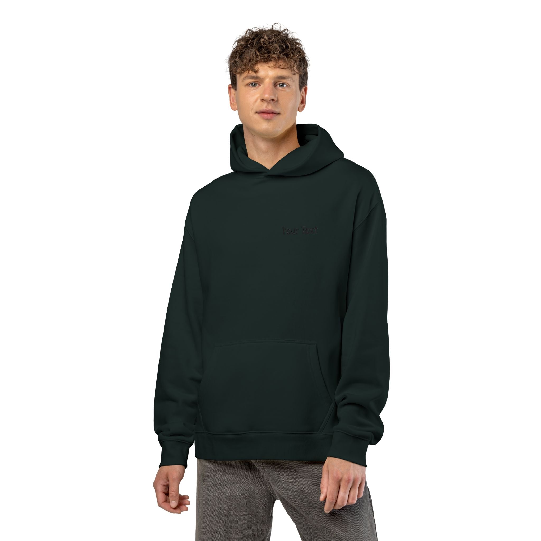 Relaxed Hoodie - Minimal Custom Text Chest Hoodie