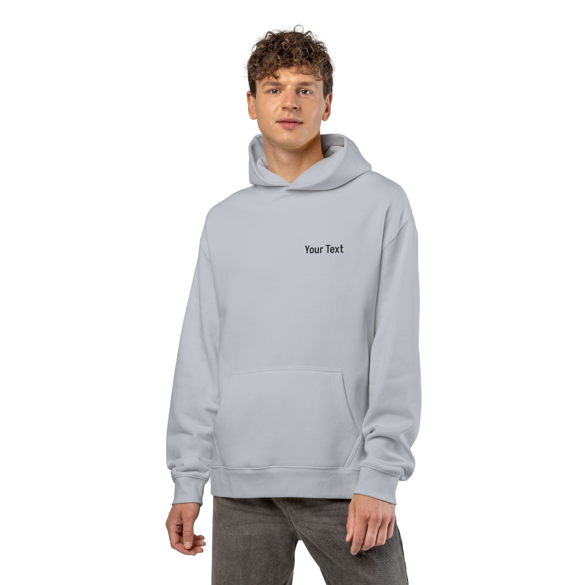 Relaxed Hoodie - Minimal Custom Text Chest Hoodie
